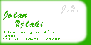 jolan ujlaki business card